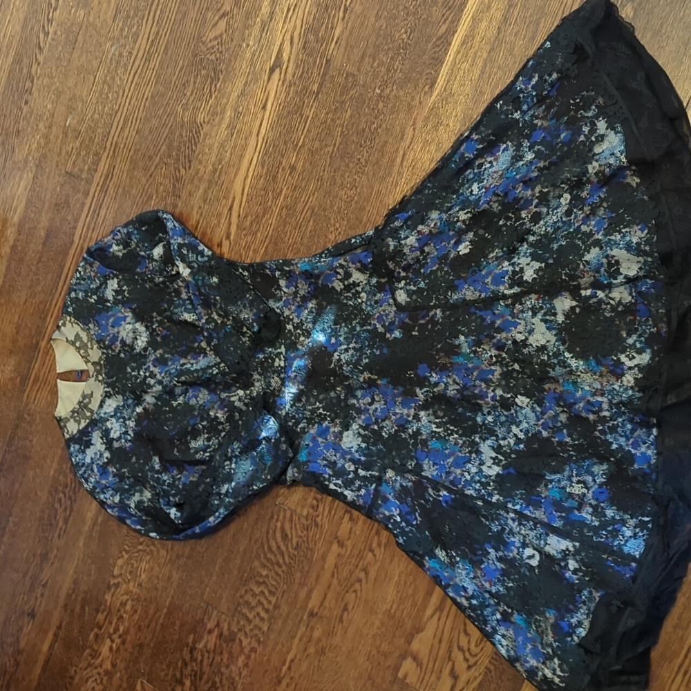 Erdem lace and tulle party dress with floral silk lining 3/4 sleeve size 8 us